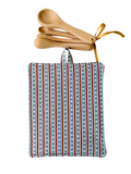 Coastal Farmhouse Potholder, Striped Red White & Blue Trivet, Hot Pad, Housewarming Gift