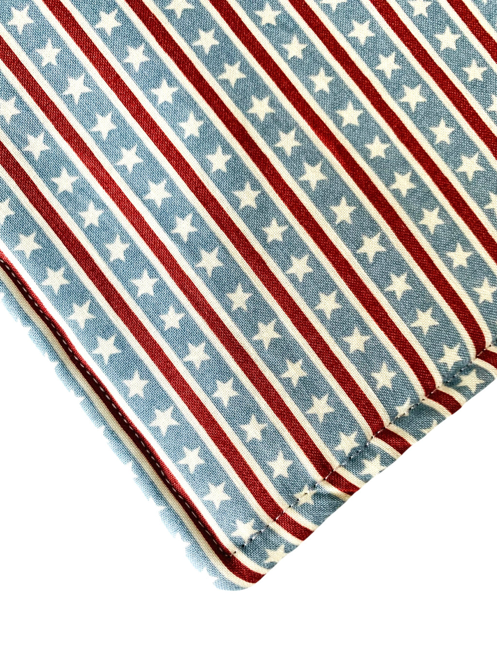 Coastal Farmhouse Potholder, Striped Red White & Blue Trivet, Hot Pad, Housewarming Gift