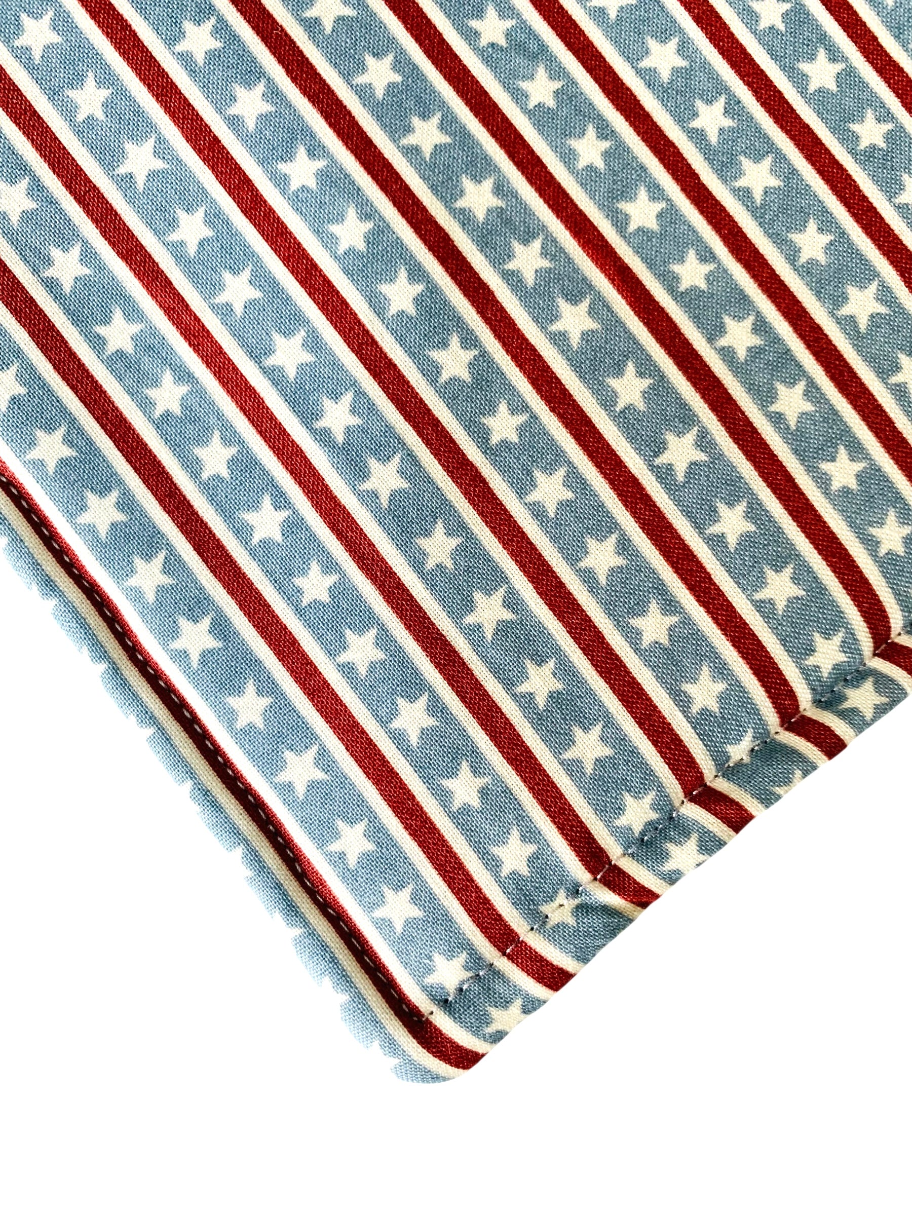 Coastal Farmhouse Potholder, Striped Red White & Blue Trivet, Hot Pad, Housewarming Gift