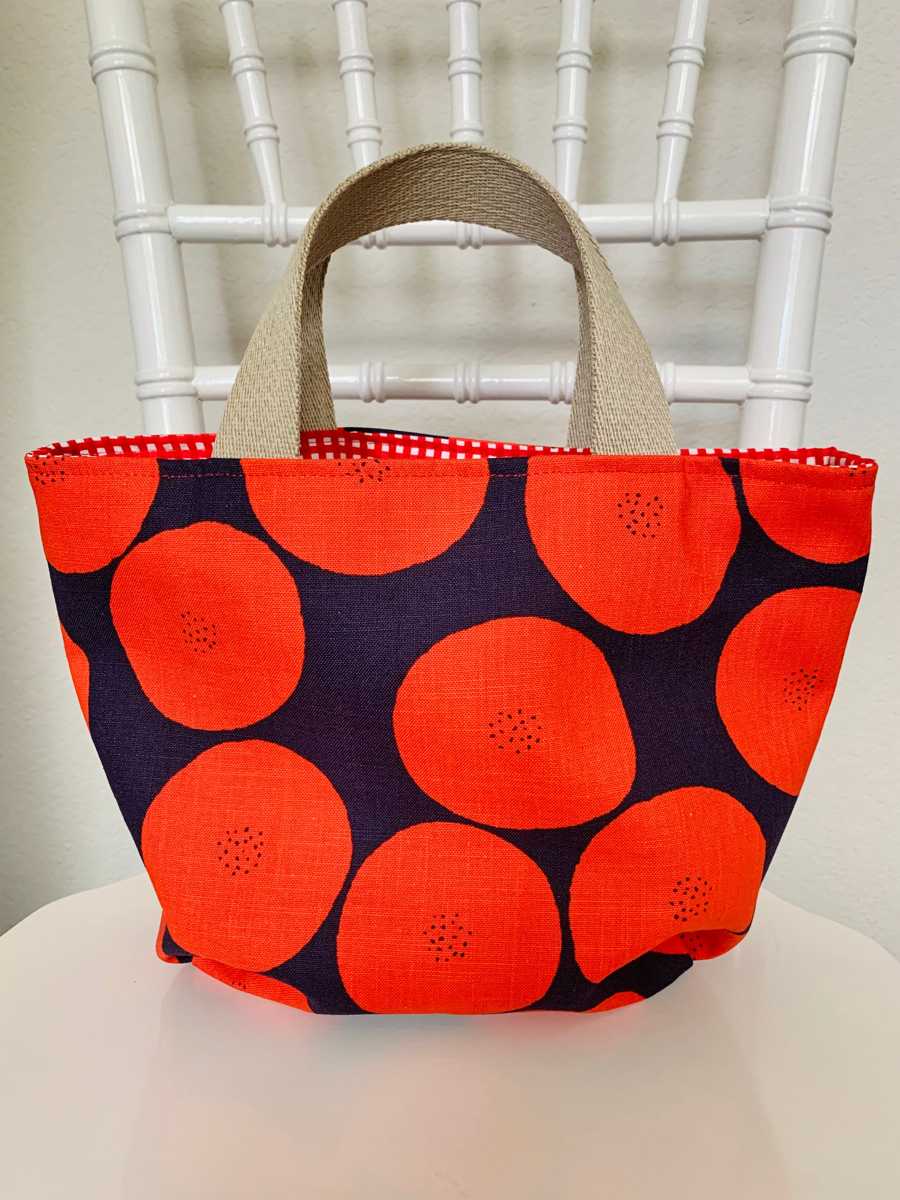 Margaux Red Mini Tote, Handmade Red Dot Cute Bag