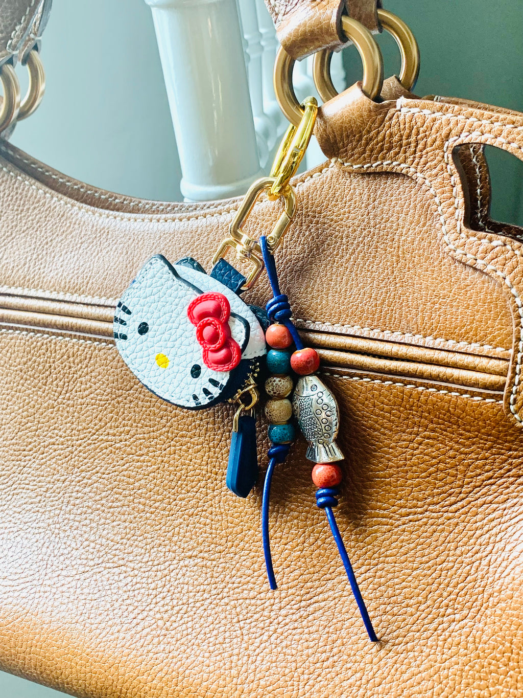 Lucky Cat and Fish Bag Charm