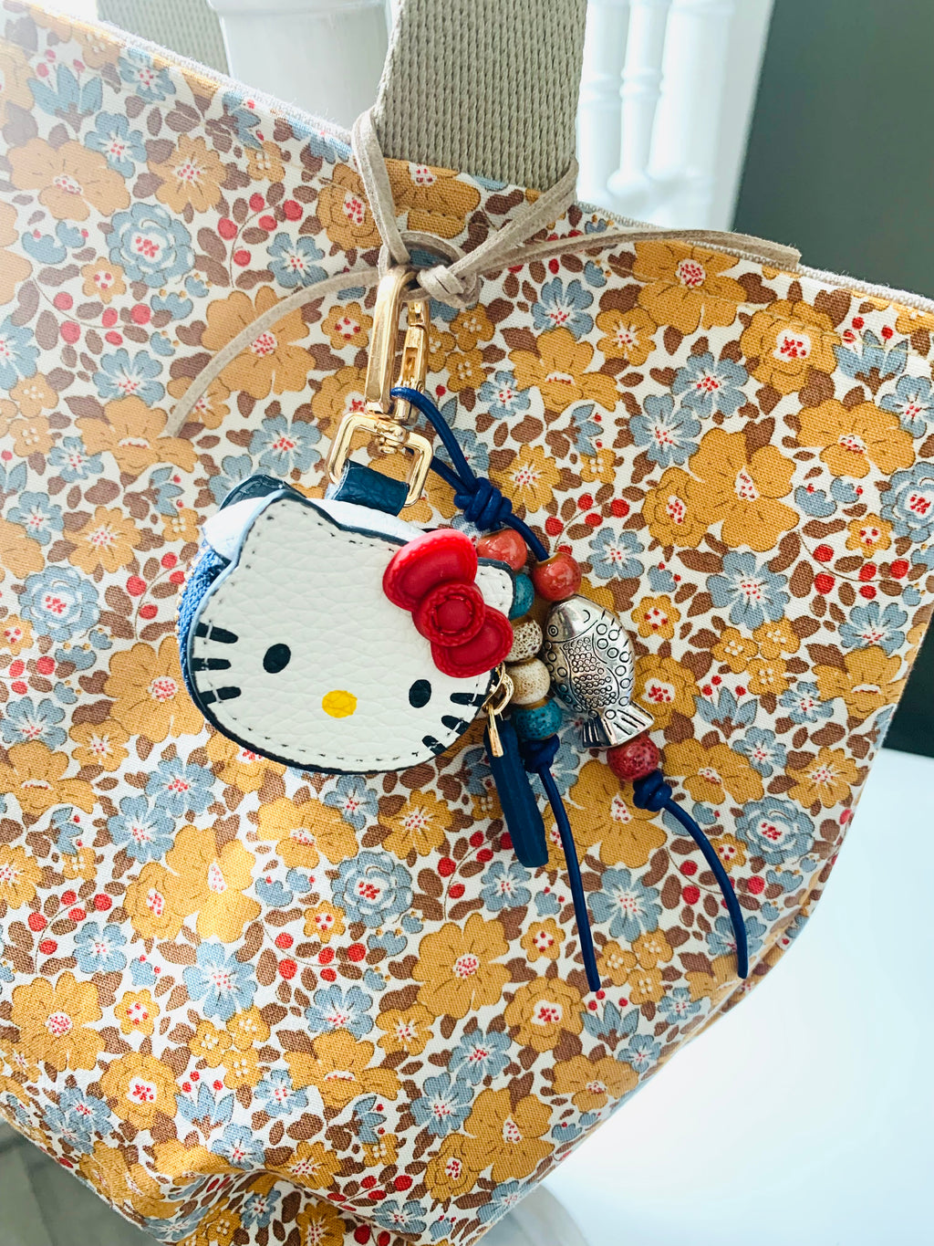 Lucky Cat and Fish Bag Charm