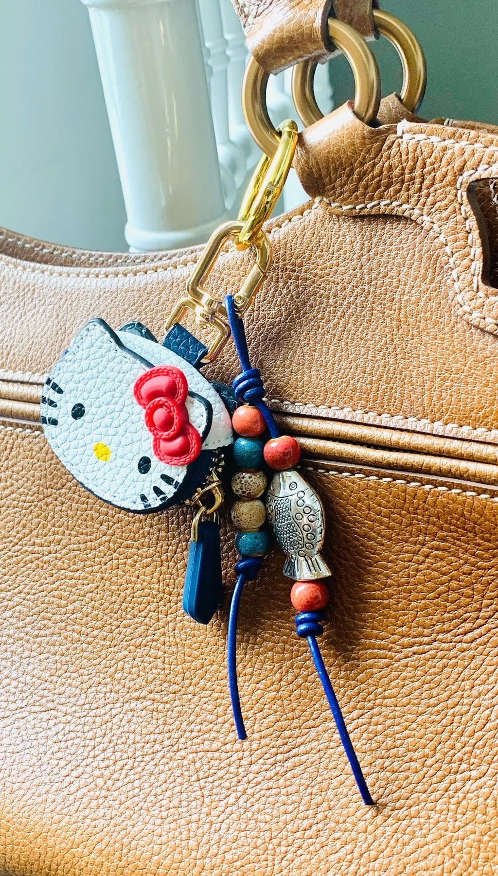 Lucky Cat and Fish Bag Charm
