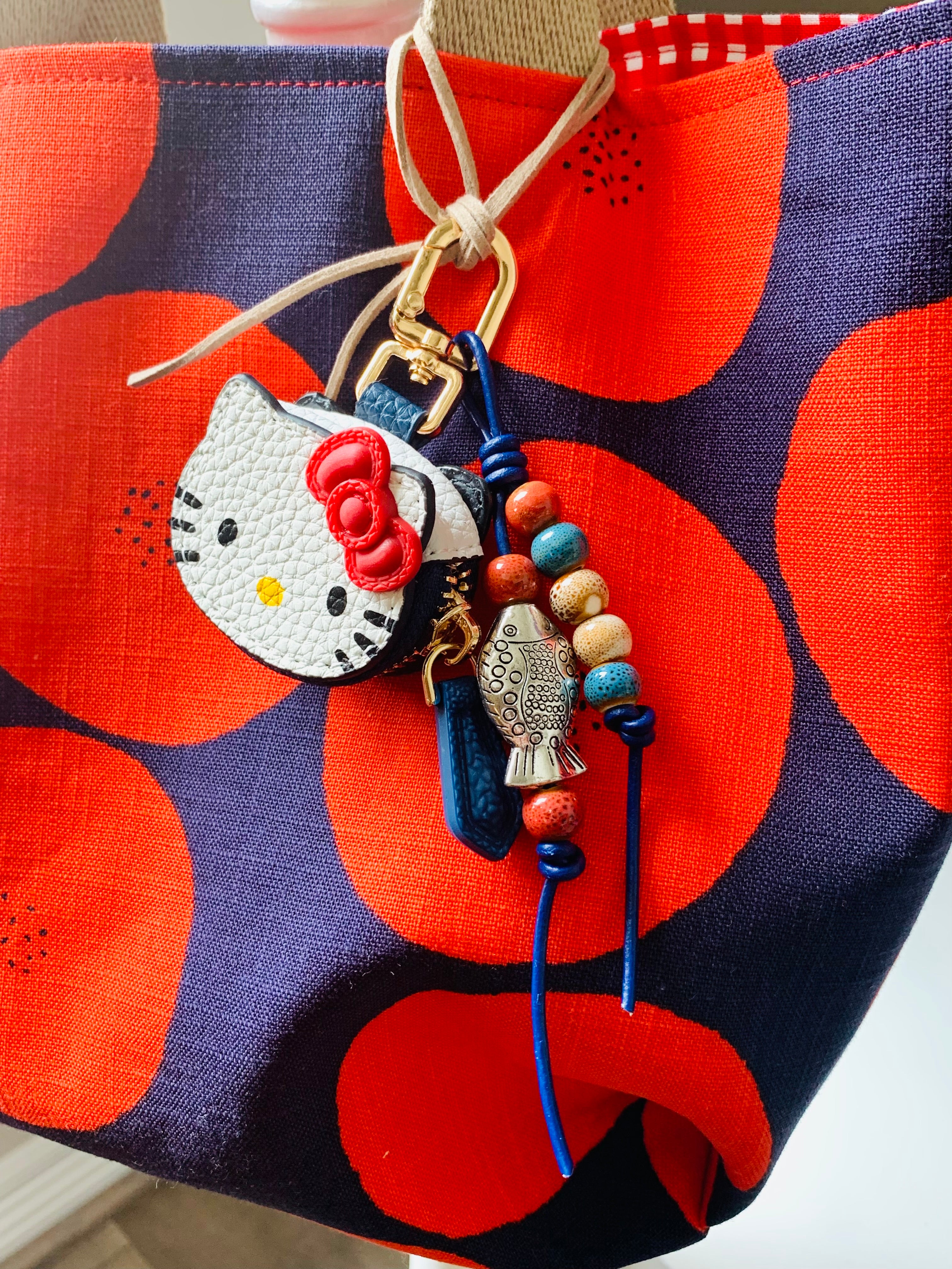Lucky Cat and Fish Bag Charm