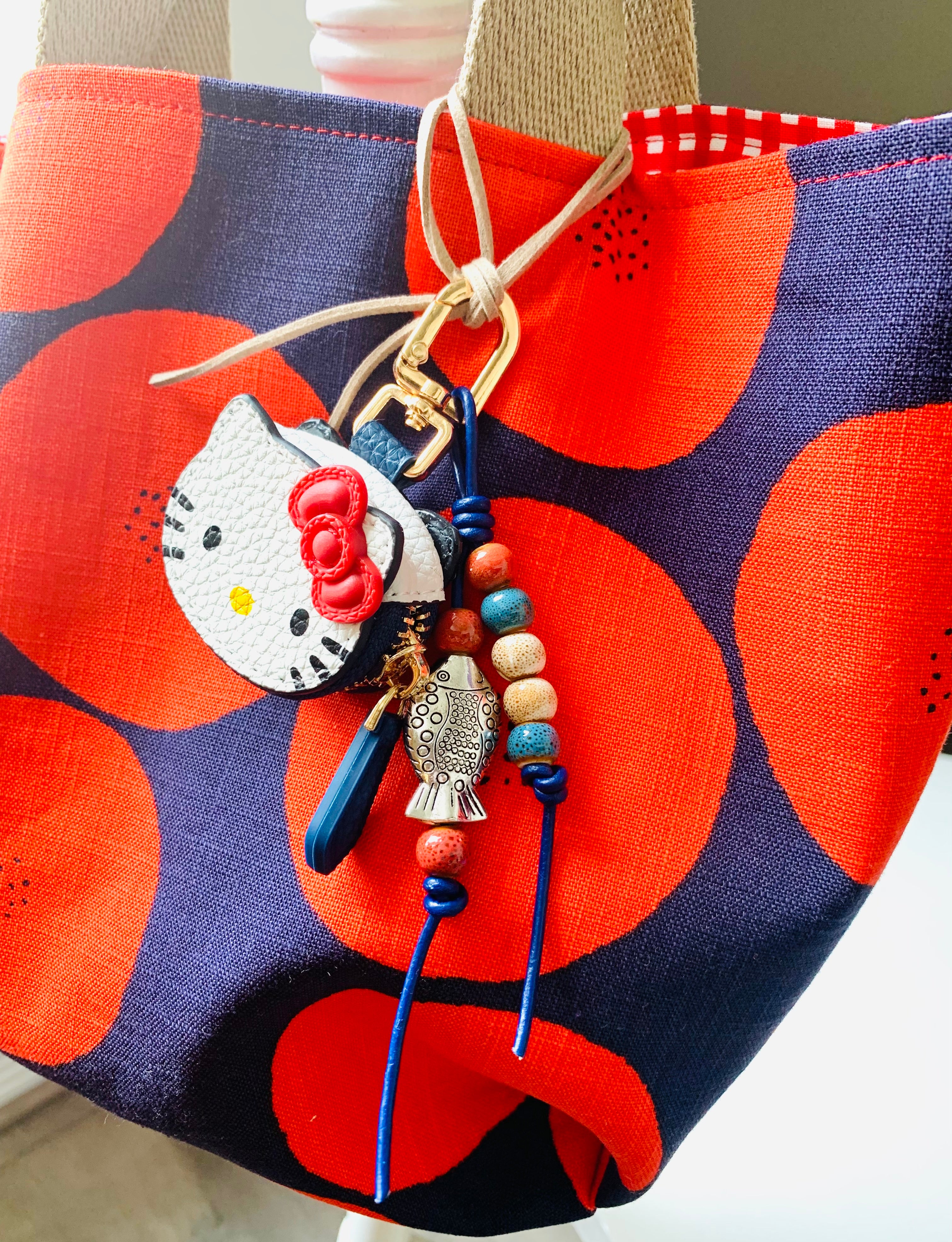 Lucky Cat and Fish Bag Charm