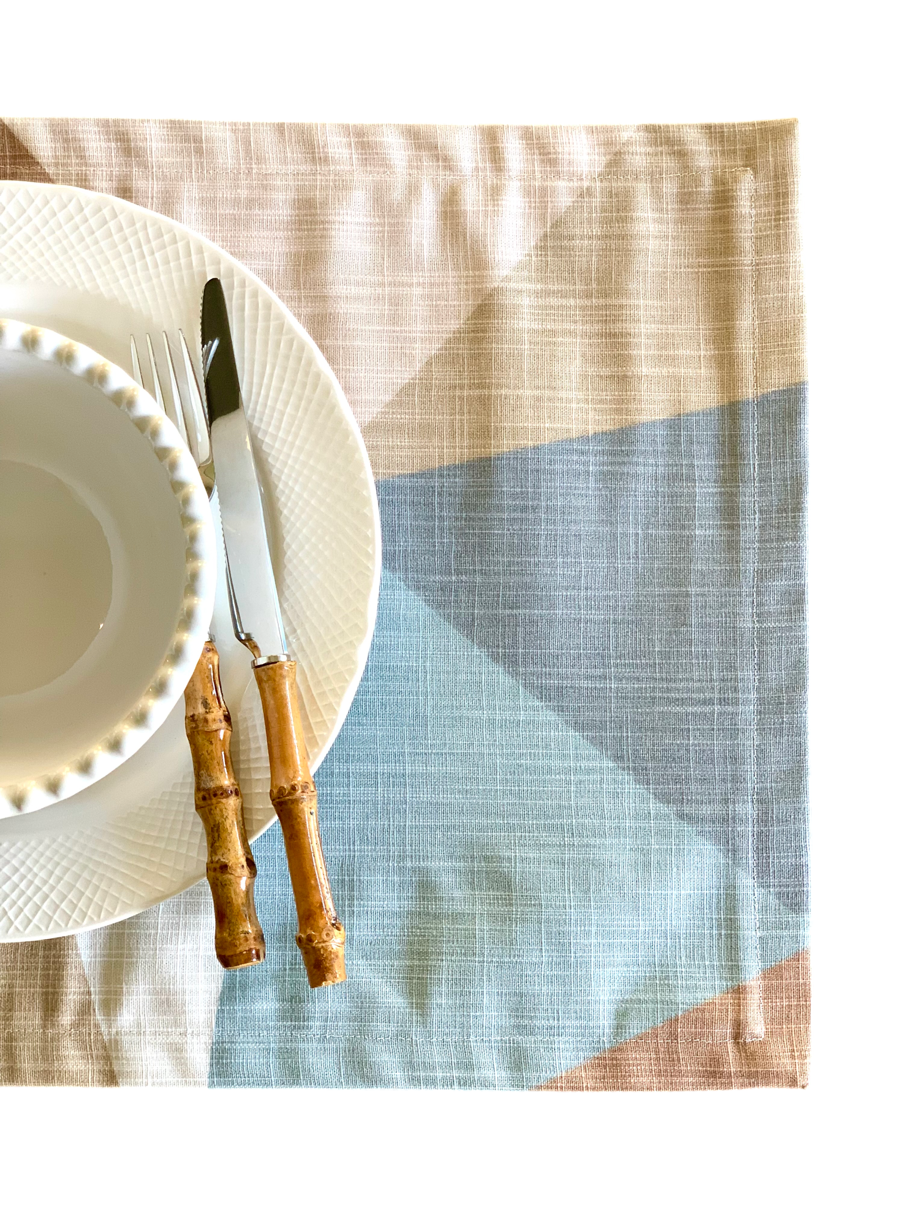 Seaside Neutral Geometry Table Placemats - Set of 4