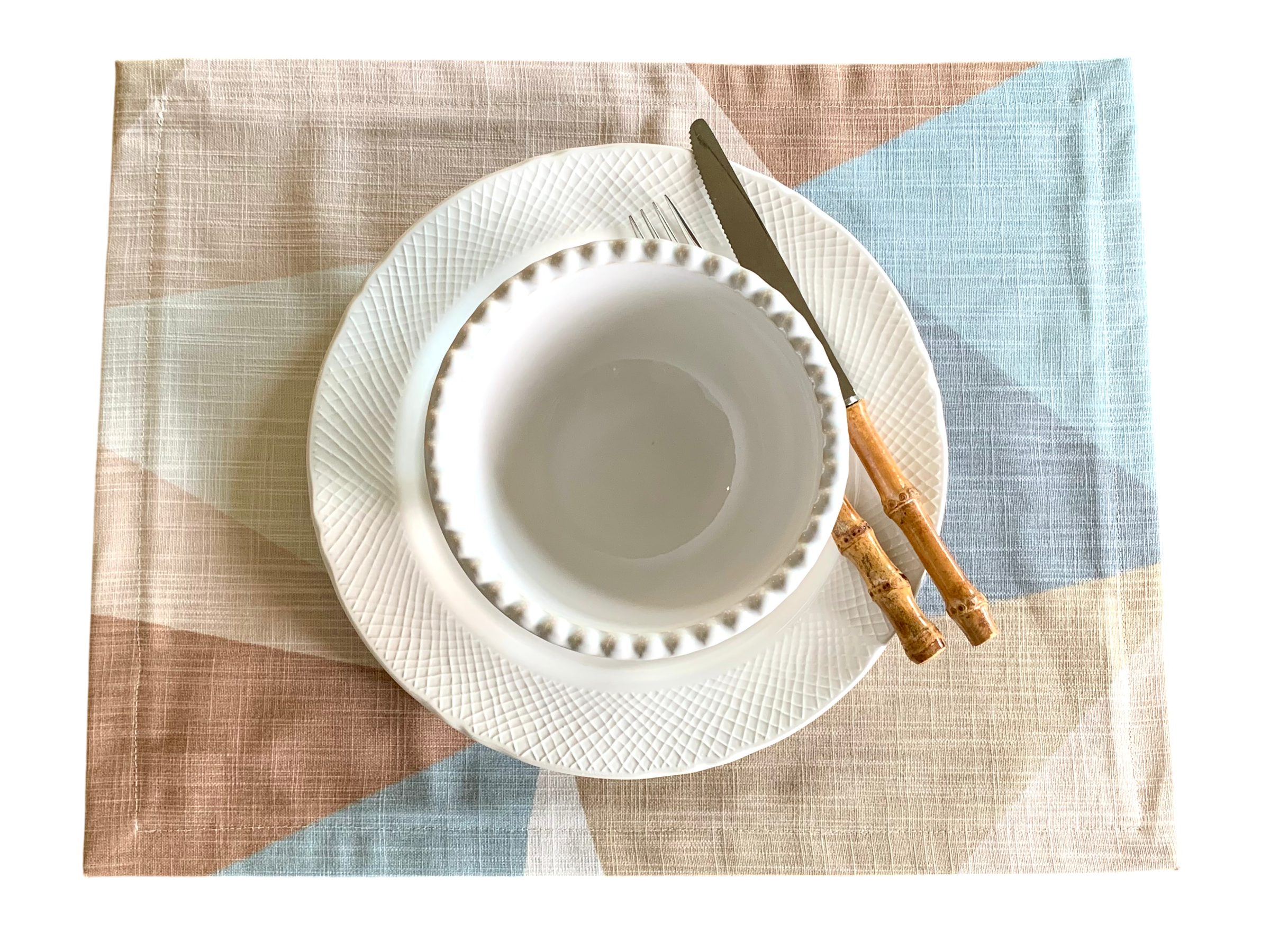 Seaside Neutral Geometry Table Placemats - Set of 4