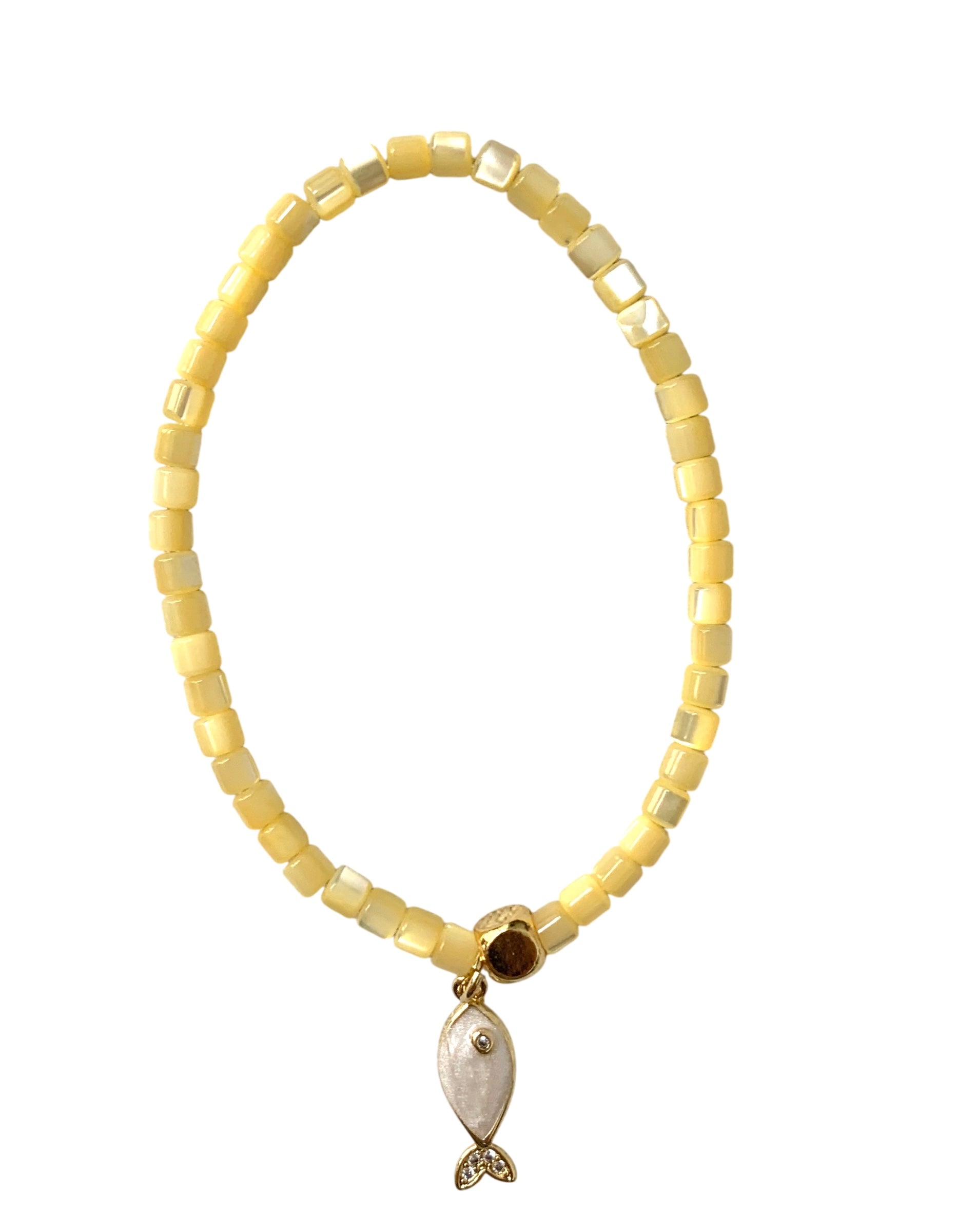 Artisanal Summer Beaded Bracelets with Lucky Charms – Semiprecious Stone & Shell Jewelry - Coastal Accessories