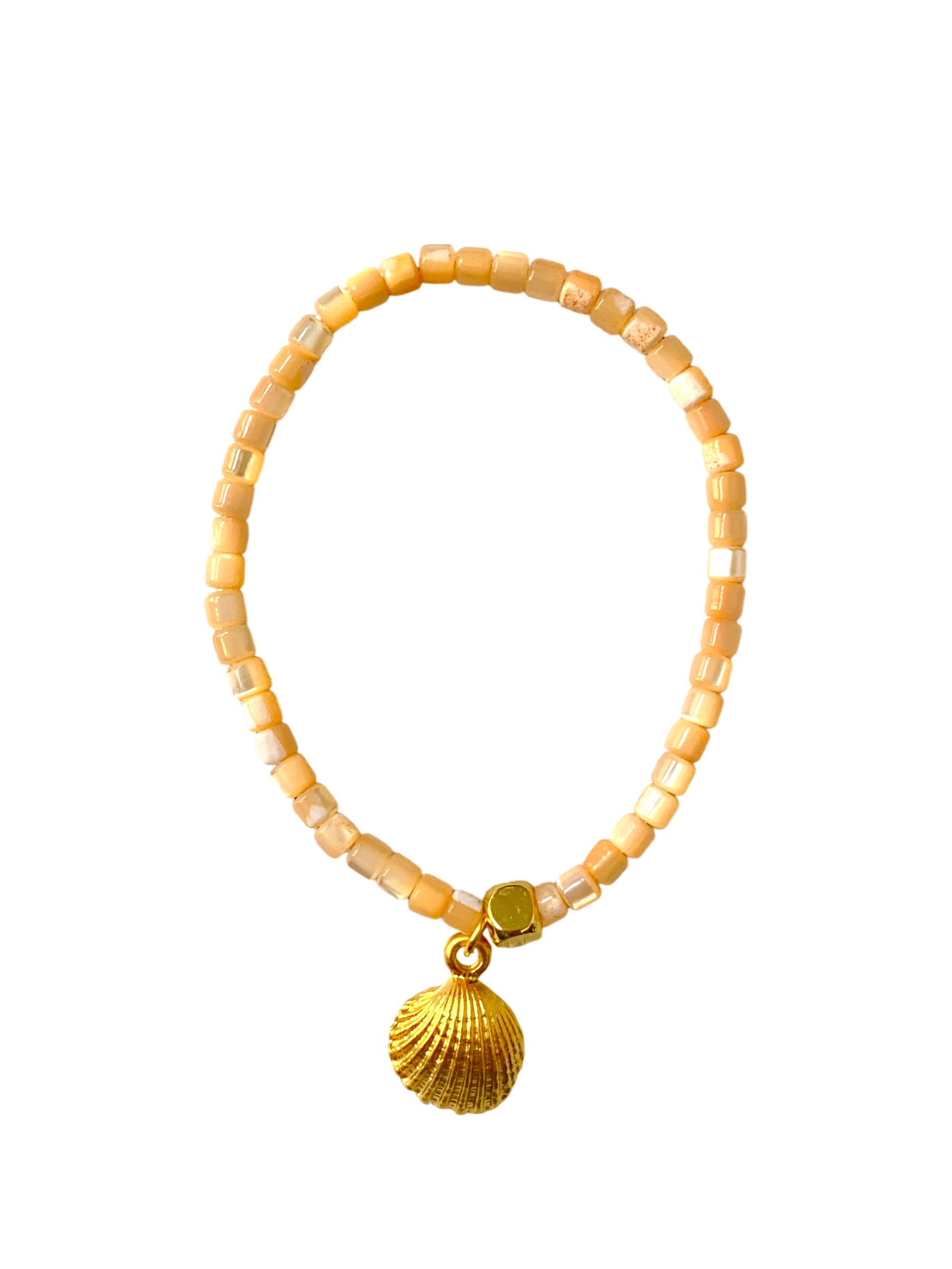 Artisanal Summer Beaded Bracelets with Lucky Charms – Semiprecious Stone & Shell Jewelry - Coastal Accessories