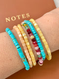 Artisanal Summer Beaded Bracelets with Lucky Charms – Semiprecious Stone & Shell Jewelry - Coastal Accessories