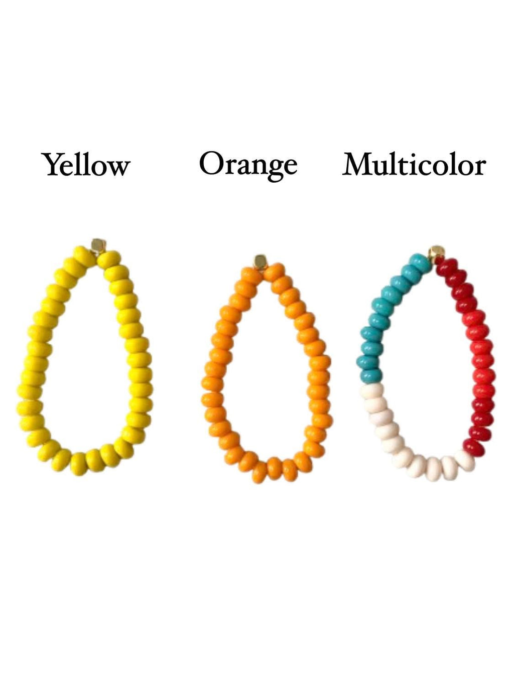 Handmade Lucky Fish Bracelet Beaded Bag Charm - Orange Beaded Bracelet