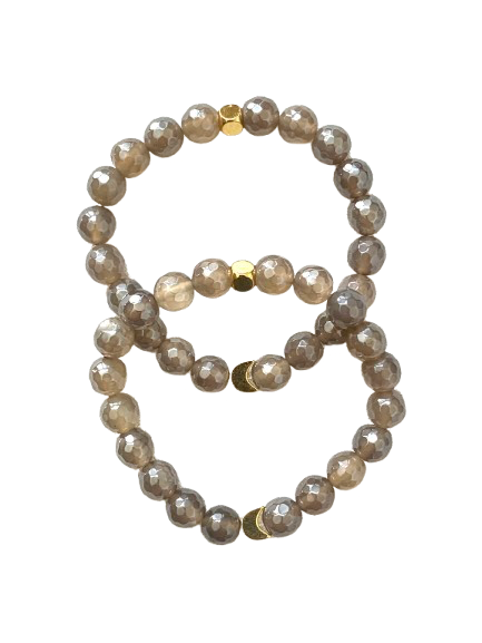 Mystical Elegant Gray Agate Bracelet