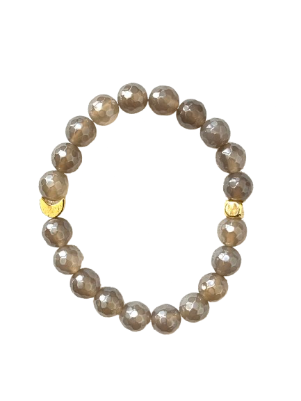 Mystical Elegant Gray Agate Bracelet