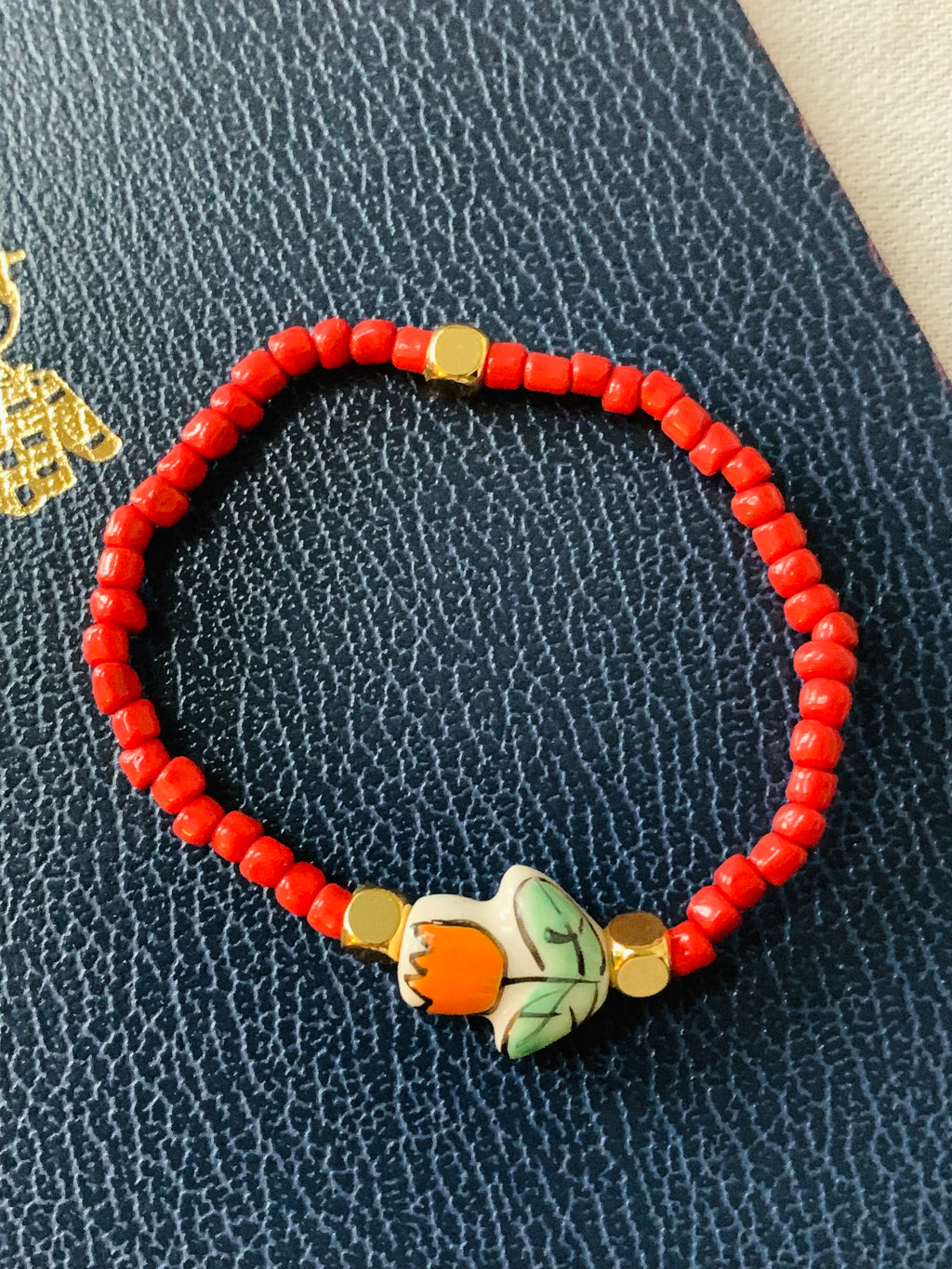 Orange Tulip Bloom Bracelet