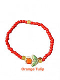 Orange Tulip Bloom Bracelet