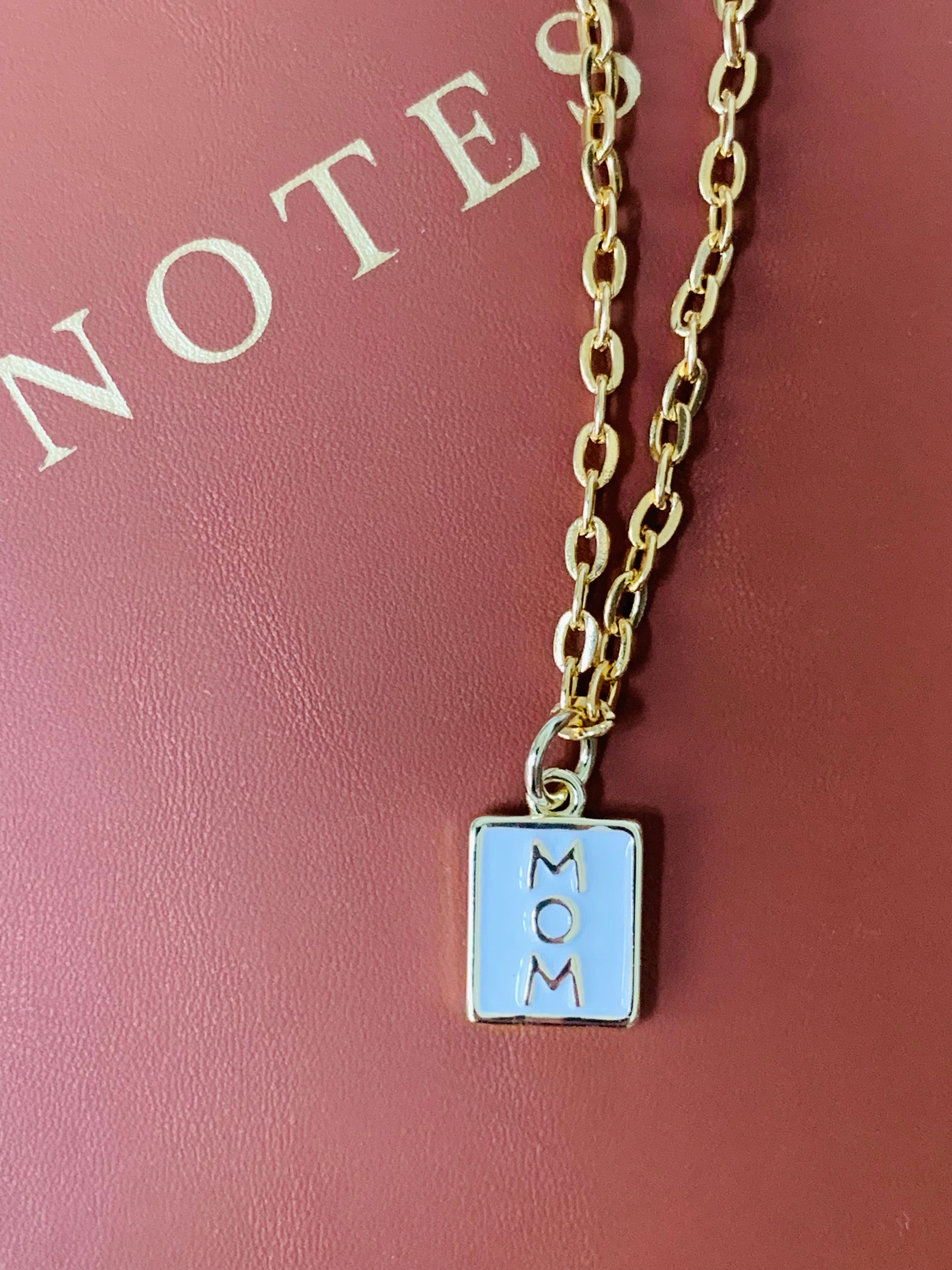 Mom Gold Oval Chain Bracelet - 24K Gold Filled Charm Bracelet for Mothers